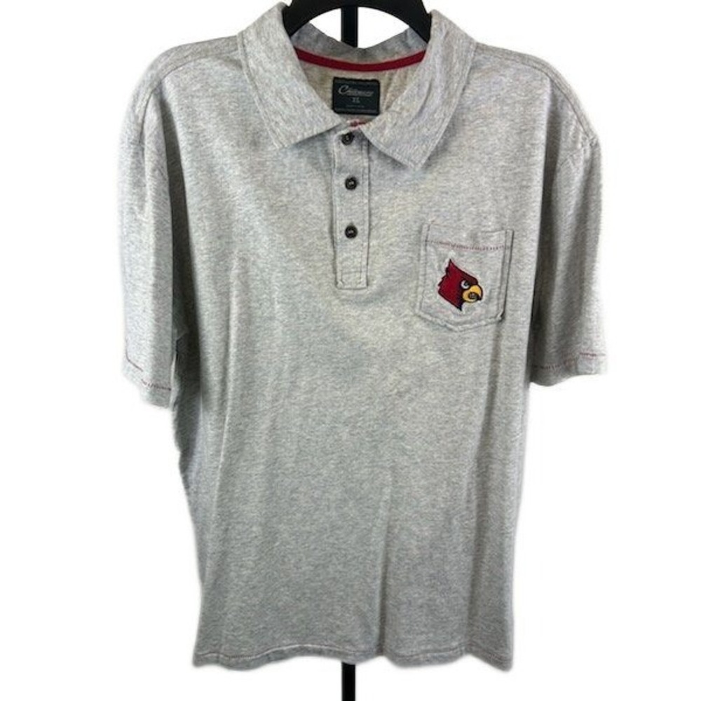Chiliwear Gray Louisville‎ Cardinals Polo Shirt Mens Button Up Size XL